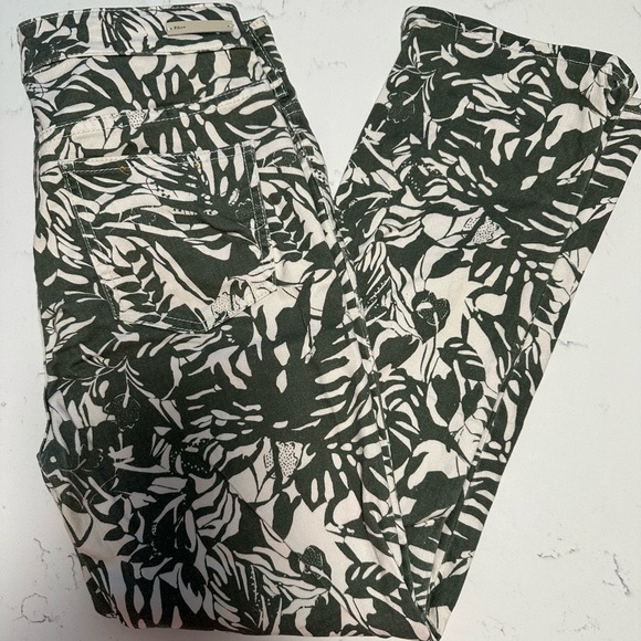 Anthropologie Pilcro bootcut leave print jeans EUC size 29 green - Picture 2 of 10